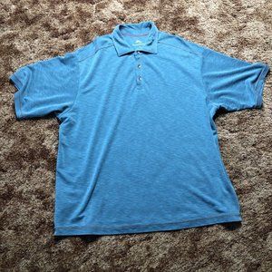 Tommy Bahama Polo Shirt Adult 1XL Blue Embroidered Logo Pocket Casual Mens